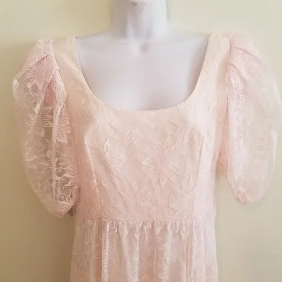 Alicia 7 8 Pink Floral Lace Fairy Tale Princess Dress Vintage USA Victorian Rege - Picture 11 of 11